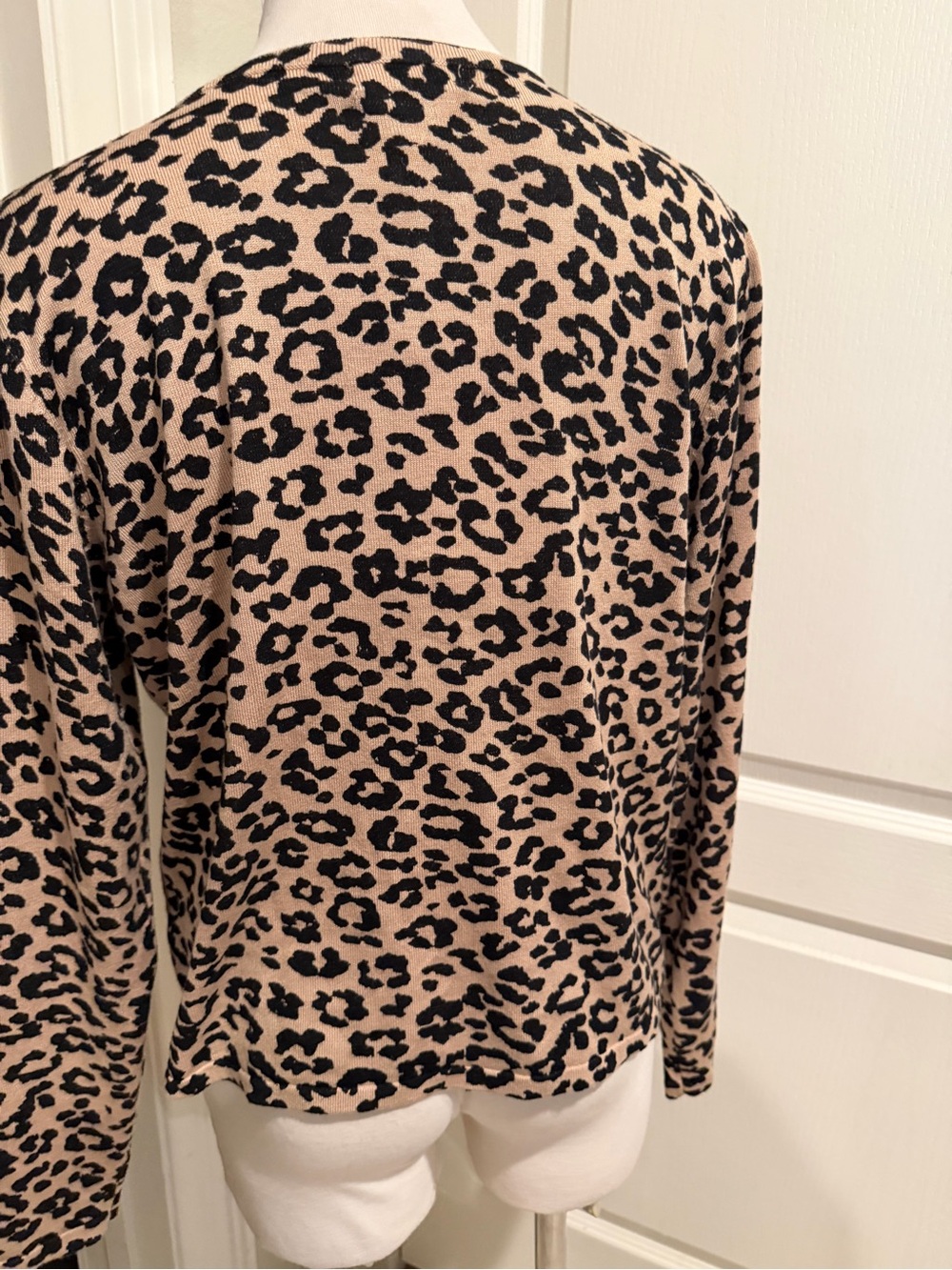 kathy ireland Beige and Black Leopard Print Cardigan - Picture 7 of 13